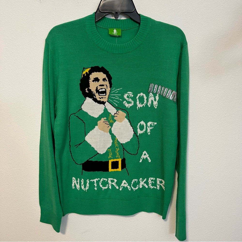 ELF Christmas Son of a Nutcracker Sweater Sz Med